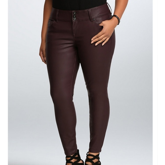 torrid Pants - Torrid Premium Faux Leather Jegging Oxblood